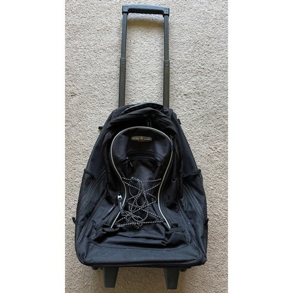 Pacific Coast Rolling Backpack Black Travel  Telescoping Handle Wheels Carryon